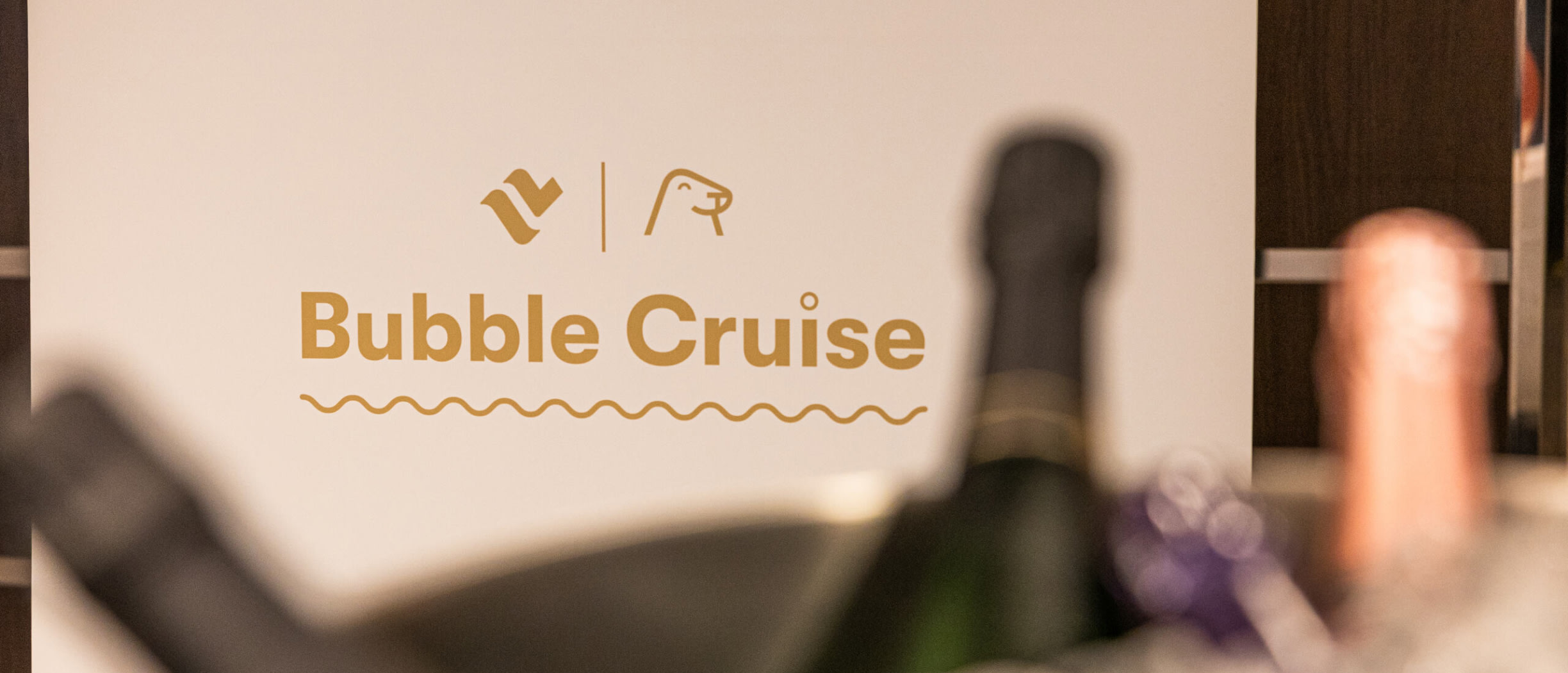 Champagne bottles in an ice bucket