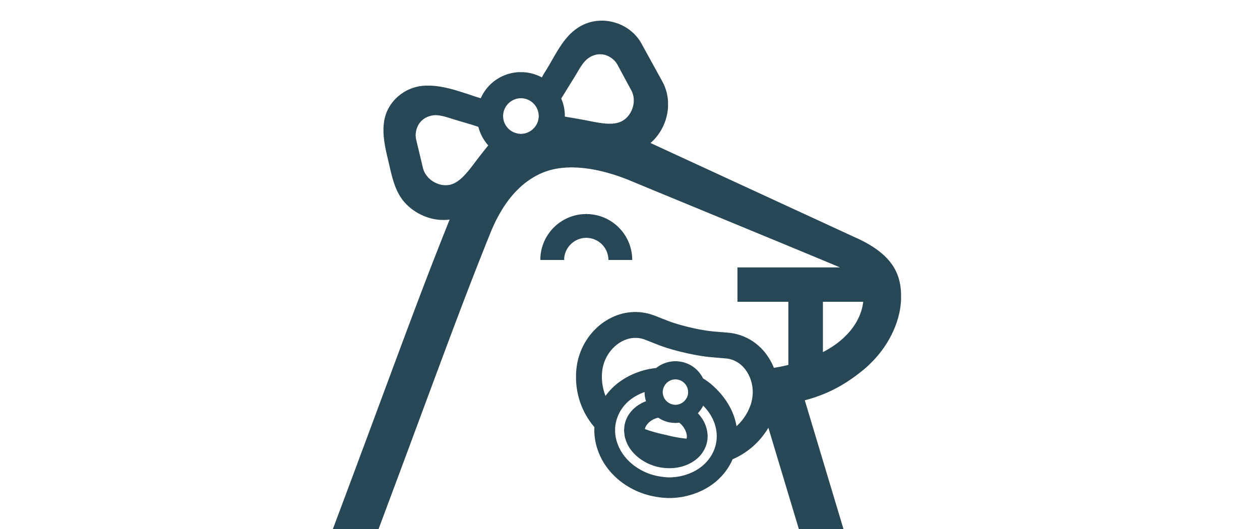 Graafinen Harri Hylje -vauva tutti suussa ja rusetti päässä