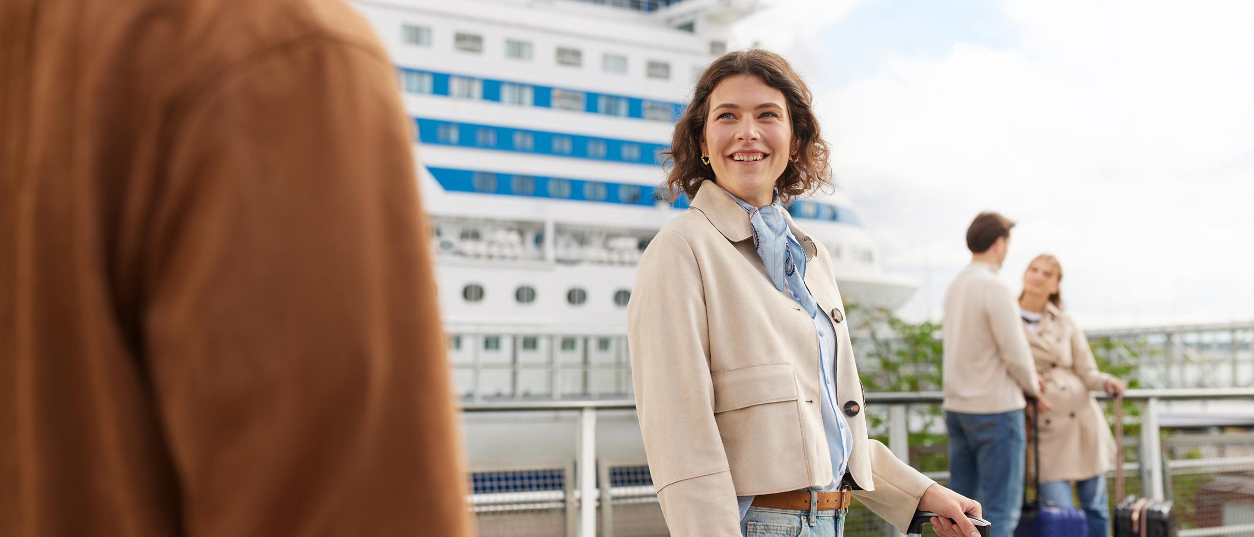 Woman standing in port