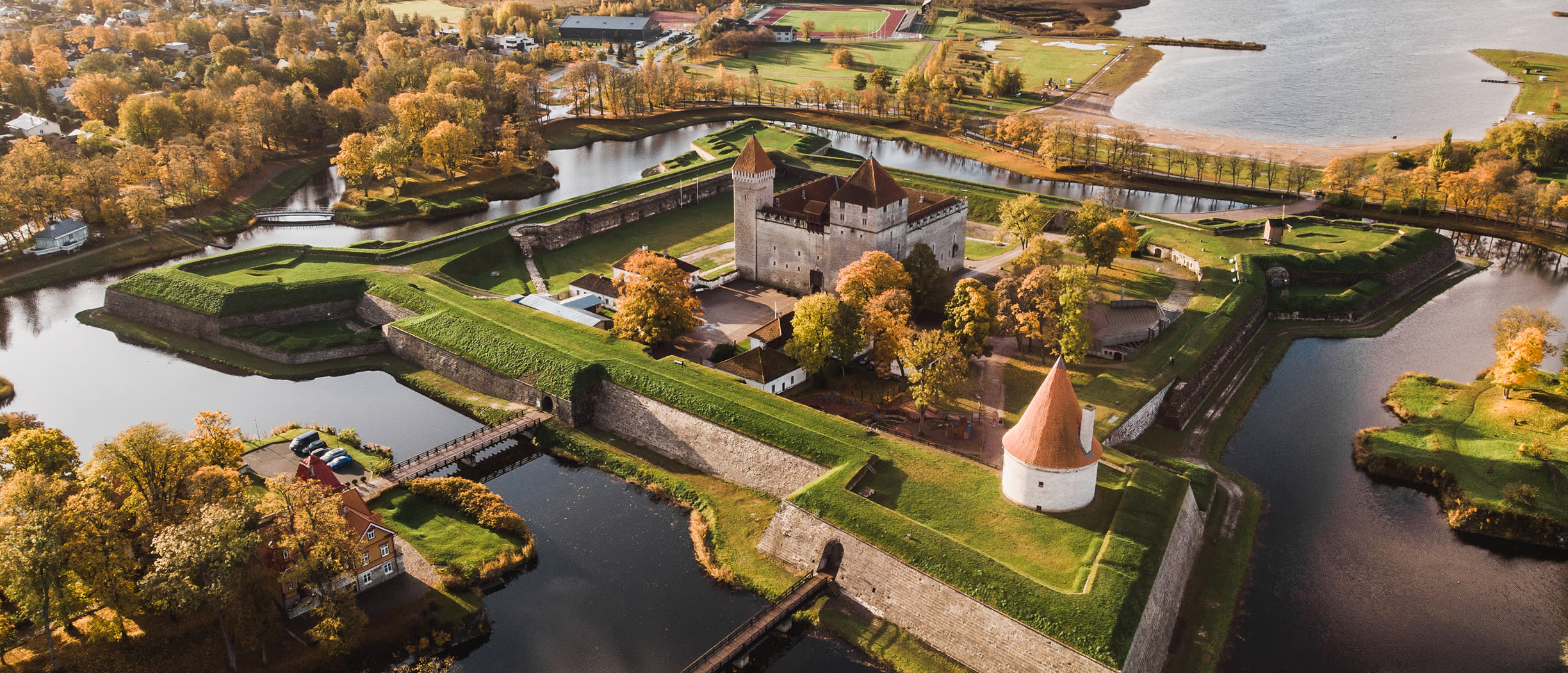 Luftaufnahme der Burg Kuressaare in Saaremaa