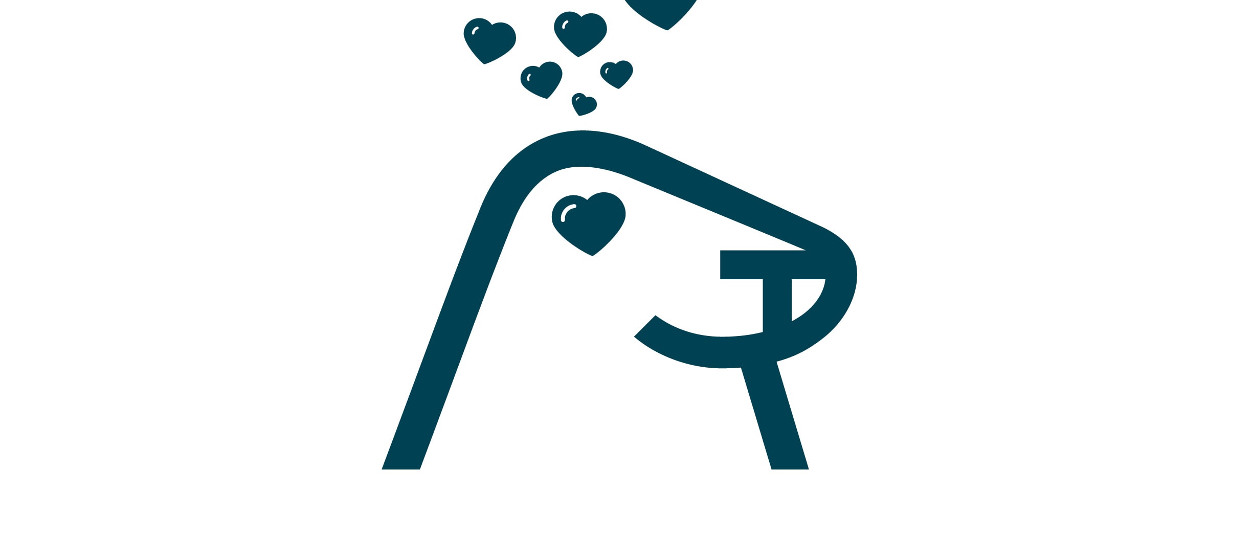 Graafinen Harri Hylje, jolla silmä sydämen muotoinen ja sydämiä pään yläpuolella