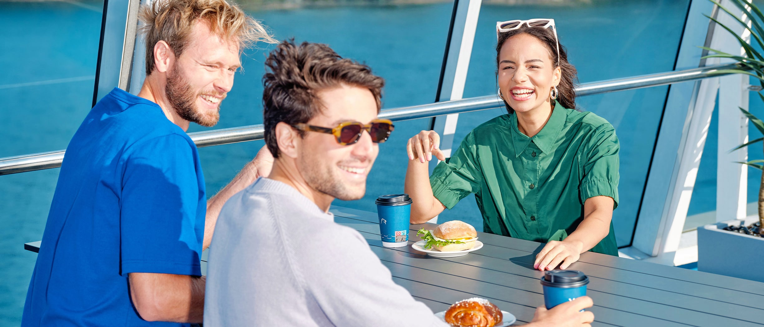 Friend on Tallink Silja Line deck in summer