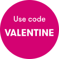 Use code VALENTINE