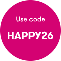 Use code HAPPY26