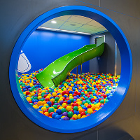 Bollhav och rutschkana i Silja Land ombord Tallink Silja Lines fartyg