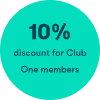 10% discount for Club One members